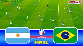 ARGENTINA vs BRAZIL  Copa America 2024 Final  Full Match All Goals  PES Gameplay PC FL 24 [upl. by Tindall]