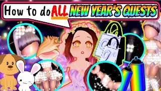 How To Complete ALL 2022 NEW YEARS QUESTS😱Royale High 2022 New Years Event TutorialsTips [upl. by Ydisahc]