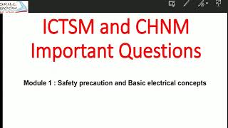 ITI ICTSM and CHNM trade NIMI Important Questions for ICTSM and CHNM Trades  Part1  Bharat Skill [upl. by Ztnahc950]