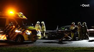 A28 bij De Lichtmis afgesloten na ongeval bestuurder zit in auto bekneld [upl. by Drawe]