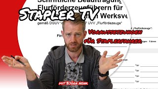 Voraussetzung für den Staplerschein und zum Staplerfahren [upl. by Gabrila]