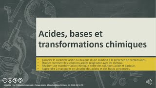 Acides bases et transformations chimiques 3ème [upl. by Platas509]