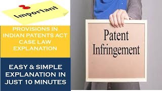 Infringement of Patent and Remedies I Provisions in Patents Act [upl. by Bret]