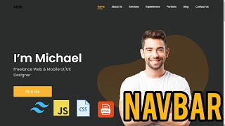 Portfolio Website Using HTML CSS Tailwind and Javascript  Navbar  Part 2 codewithsirohiya [upl. by Couq]