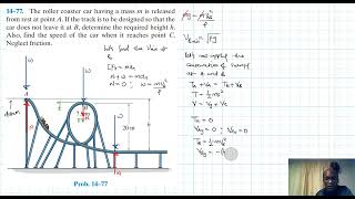 14–77 Kinetics of a Particle Work and Energy Chapter 14 Hibbeler Dynamics Benam Academy [upl. by Gaylord]