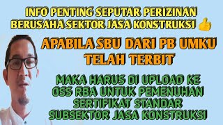 SBU KONSTRUKSI DARI PB UMKU TELAH TERBIT DAN HARUS DI UPLOAD KE OSS RBA [upl. by Kcireddor]