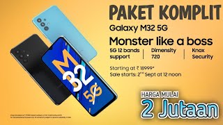 SAMSUNG NI BOSS  GALAXY M32 5G HARGA MURAH SPESIFIKASI TERBAIK BATERAI JUMBO  PAKET KOMPLIT [upl. by Naivaf155]