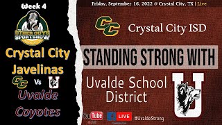 Week 4 Varsity Football Crystal City Javelinas 12 vs Uvalde Coyotes 21  Live [upl. by Brufsky245]