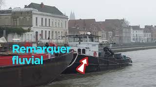 Vue hivernale du fluvial LEscautvlogvloggerbargepenichesubscribe youtuber tournai belgium [upl. by Der]