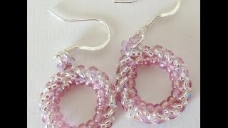 Circular Herringbone EarringsBeginner Tutorial [upl. by Susan]