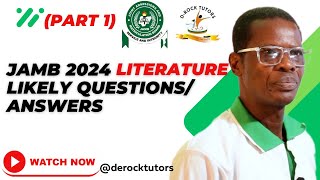 JAMB 2024 LITERATURE POSSIBLE QUESTIONS AND ANSWERS PART 1 [upl. by Bina]