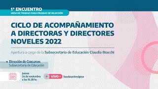 Vivo  1° Encuentro  Ciclo de acompañamiento a Directoras y Directores noveles 2022 [upl. by Ydospahr]