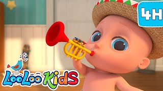 Pin Pon  S3EP9  4 Hour Musical Fun  LooLoo Kids Songs for Kids [upl. by Maynord]