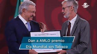 OMS premia a AMLO por su labor a favor de la salud y contra del tabaco [upl. by Zannini]