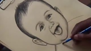 How to Cute Baby Drawing in Telugu [upl. by Wenoa]