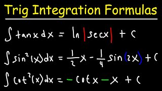 Basic Integration Formulas of Trigonometric Functions  Calculus [upl. by Htrowslle336]