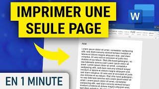 Imprimer seulement une page sur Word [upl. by Mendes251]