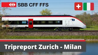 Zurich to Milan on SBB Giruno through the swiss alps  Stunning trip [upl. by Notnert]