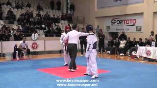 59kg Final Yunus Emre Sayan vs Mehmet Ali İnan Turkish Junior Taekwondo Championships 2012 [upl. by Eitsym]