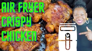 CRISPY FRIED CHICKEN WITH AN AIR FRYER AIR FRYER CHICKEN THIGHS RECIPE [upl. by Nylqcaj]