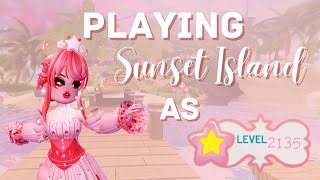 Playing Sunset Island As Level 2100  Royale High Roblox [upl. by Safko]