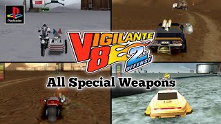 Vigilante 8 2nd Offense  All Special Weapons  PS1 [upl. by Sirapal]