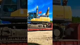 Large excavator loading trucks shorts [upl. by Stanwinn]