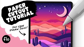 Easy Paper Cutout Effect in Procreate  Beginner Tutorial [upl. by Eittol]