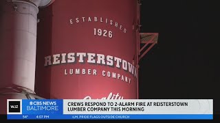 Fire breaks out at lumber company in Reisterstown [upl. by Iruahs123]