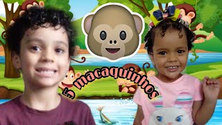 5 MACAQUINHOS  VIDEO CLIPE INFANTIL KIEL E TYNA FiveLittleMonkeys [upl. by Adala279]