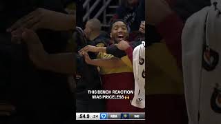 Ty Jerome drains it from deep and the bench goes wild 😂 NBA Basketball clevelandcavaliers cavs [upl. by Drolyag]