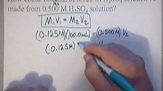 Dilution Equation  Molarity  Concentration  Practice Problem 1  Solution Chemistry [upl. by Diandra]