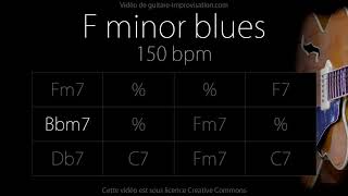 F minor blues JazzSwing feel 150 bpm  Backing Track [upl. by Gardell]