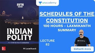 L82 Schedules of The Constitution  100 Hours  Laxmikanth Summary  UPSC CSE 2020  Sidharth Arora [upl. by Mcguire]