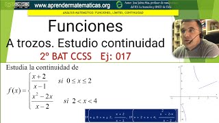 Límites y continuidad Función a trozos 2 BAT ccss2 05 17 José Jaime Mas [upl. by Nniroc120]