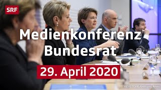 Medienkonferenz des Bundesrats  29 April 2020  SRF News [upl. by Adnirb]