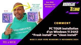 Passer de Windows 10 à Windows 11 sur un PC Tour avec clé RUFUS Windows 11 24H2 [upl. by Noonberg]