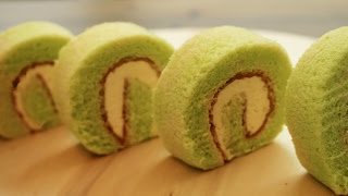 Homemade Pandan Swiss Roll Cake  Sponge Cake Recipe  Resep Kue Bolu Pandan 班蘭瑞士卷 班兰瑞士蛋糕卷 [upl. by Auginahs921]