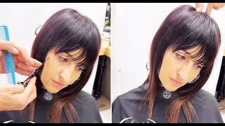 Cute amp Creative Medium Length Layered Haircut with Fringe Bangs  Layered Cutting Techniques [upl. by Rhynd366]