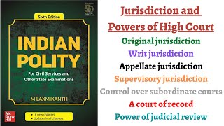 V155 Jurisdiction of High Court  Original Writ Supervisory Appellate M Laxmikanth Polity [upl. by Ann]