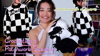 Crocheting a Patchwork Pullover Sweater  Crochet Tutorial Guide [upl. by Teahan]