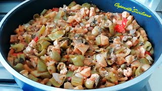 quotCAPONATA SICILIANA Di MelanzanePeperoni E Pesce Spada  Ricetta TRADIZIONALE Della Mia Mammaquot [upl. by Domash]