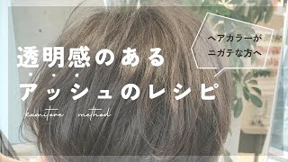 【サロンにある薬剤で！】透明感のあるアッシュのヘアカラーレシピ [upl. by Devland]