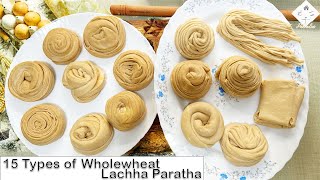 15 Types Of Wheat Flour Lachha Paratha Folding Techniques  New Recipe Lachha Paratha [upl. by Atisor173]