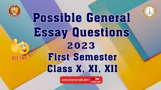 Catechism 202324 First Semester Exam  Possible General Essay Questions  STD X XI XII [upl. by Nolrac]