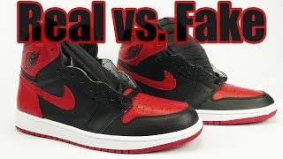 Real vs Fake Air Jordan 1 Banned Bred 2016 Legit Check [upl. by Irrehc]