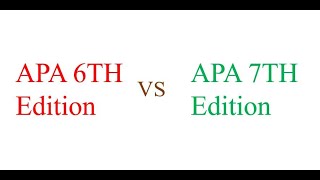 APA Referencing Style 6th Edition VS 7th Edition [upl. by Yarazed956]