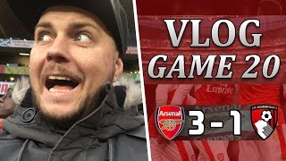 Arsenal 3 v 1 Bournemouth  Did We Get Lucky Today  Matchday Vlog  Game 20 [upl. by Aranaj]