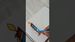 Easy drawing with number 1 shortvideo short trending [upl. by Jorrie]