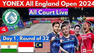 🔴LIVE  Yonex All England Open Badminton championships 2024  India Thailand Taiwan China Korea [upl. by Asiul]